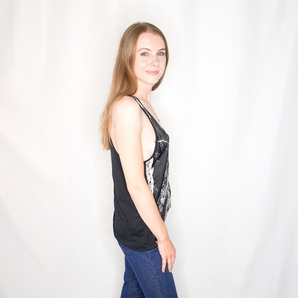 444. BARBARA BUI Silver Tree Silhouette Silk Top Small - Picture 3 of 7